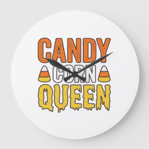 Kandij Koningin Vintage Halloween T-Shirt Ontwerp_ Grote Klok