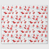 Kandijbonen, cadeautjes en kerstmis met kerstmis cadeaupapier (Vlak)