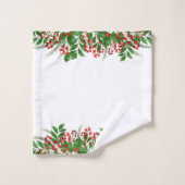 Kandijbonen en kerstHolly Bad Handdoek (Wasdoekje)