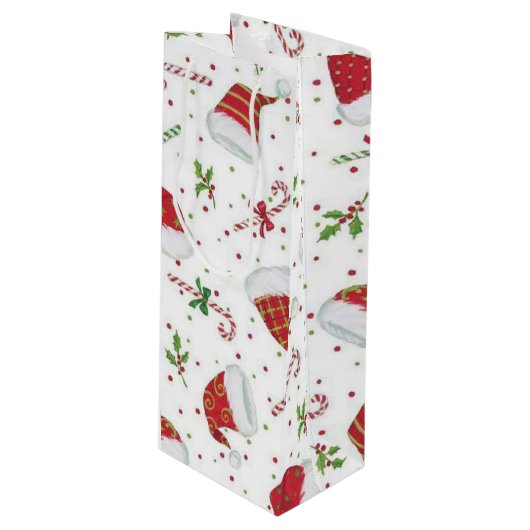 Kandijbonen en kerstmanen wijn cadeautas (Voorkant Gekanteld)