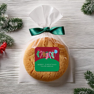Kandijbonen en kerstmis vierkante sticker
