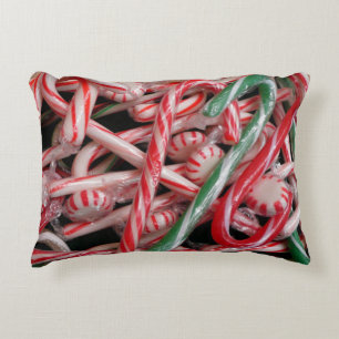 Kandijbonen en peppermints-kerstfeestdag accent kussen