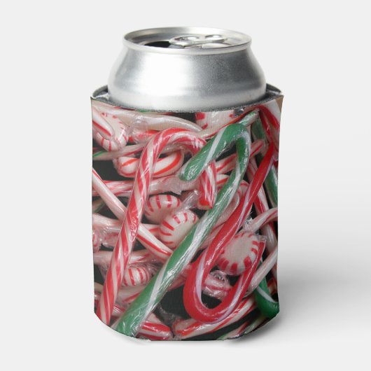 Kandijbonen en peppermints-kerstfeestdag blikjeskoeler (Blikje Voorkant)