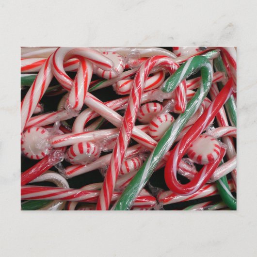 Kandijbonen en peppermints-kerstfeestdag briefkaart (Voorkant)