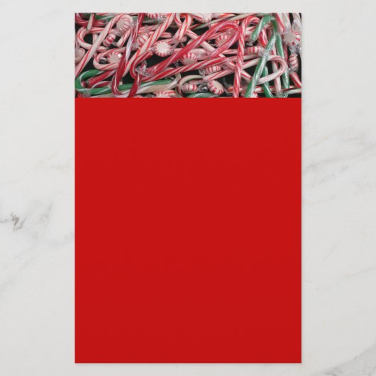 Kandijbonen en peppermints-kerstfeestdag briefpapier (Voorkant)