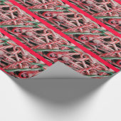 Kandijbonen en peppermints-kerstfeestdag cadeaupapier (Hoek)