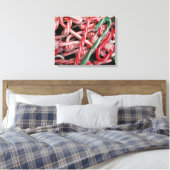 Kandijbonen en peppermints-kerstfeestdag canvas afdruk (Insitu (Slaapkamer))