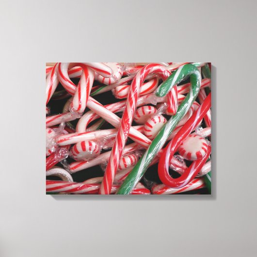Kandijbonen en peppermints-kerstfeestdag canvas afdruk (Voorkant)