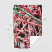 Kandijbonen en peppermints-kerstfeestdag golfhanddoek (Insitu)