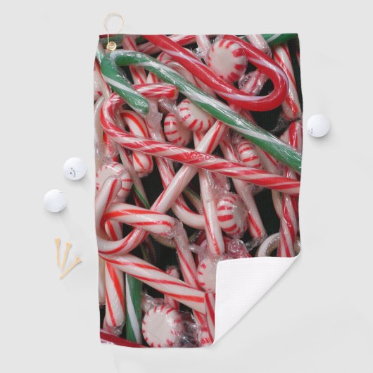 Kandijbonen en peppermints-kerstfeestdag golfhanddoek (Insitu)