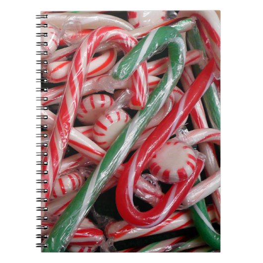 Kandijbonen en peppermints-kerstfeestdag notitieboek (Voorkant)