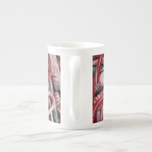 Kandijbonen en peppermints-kerstfeestdag porselein kop (Achterkant)