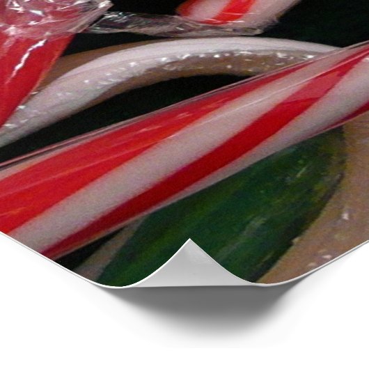 Kandijbonen en peppermints-kerstfeestdag poster (Hoek)