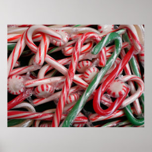 Kandijbonen en peppermints-kerstfeestdag poster