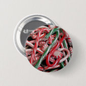 Kandijbonen en peppermints-kerstfeestdag ronde button 5,7 cm (Voorkant /achterkant)