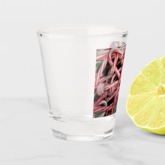 Kandijbonen en peppermints-kerstfeestdag shot glas (Links)