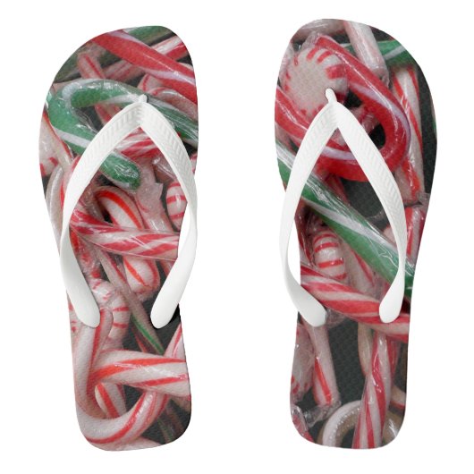 Kandijbonen en peppermints-kerstfeestdag teenslippers (Voetbed)
