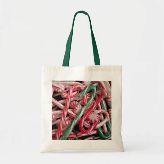 Kandijbonen en peppermints-kerstfeestdag tote bag (Voorkant)