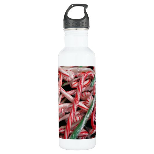 Kandijbonen en peppermints-kerstfeestdag waterfles  (Voorkant)