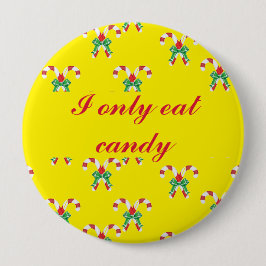 Kandijnen en lint ronde button 4,0 cm
