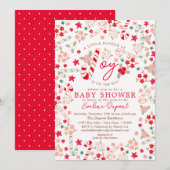 Kandijriet Bloem Kerst Baby Shower Kaart (Voorkant / Achterkant)