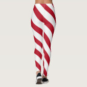 Kandijriet brede streep rode kerst leggings (Achterkant)