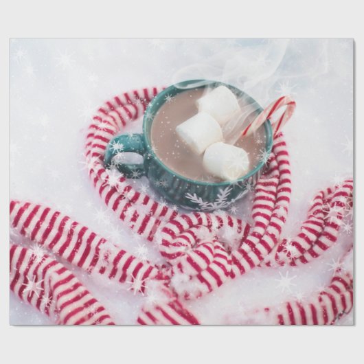 Kandijriet en kerstpap met warme chocolade cadeaupapier (Vlak)