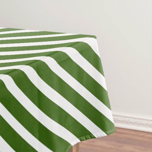 Kandijriet kerstgroen en witte streep tafelkleed (Voorbeeld)