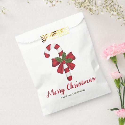 Kandijriet met boog en kerstmis bedankzakje (Gezegeld)