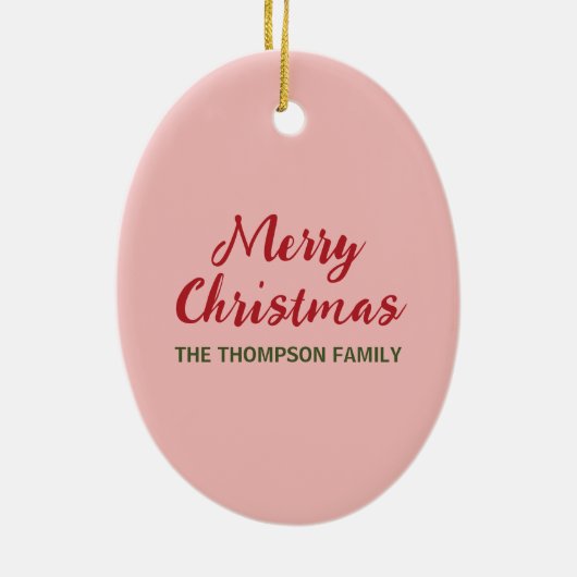 Kandijriet met een zwoerd en kersthals op roze keramisch ornament (Achterkant)