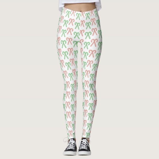 Kandijriet/pepermunt Leggings (Voorkant)