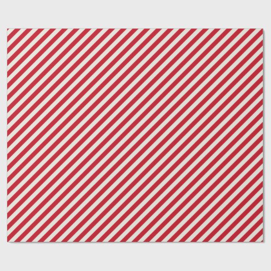 Kandijriet Rood en Witte stripte Cadeaupapier (Vlak)