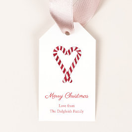 Kandijrietpepermunt Heart Red en White Feestdagen Cadeaulabel