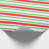 Kandijrietstrepen - rood en groen cadeaupapier (Hoek)