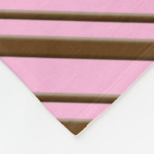 Kandijrietstrepen, roze en chocoladebruin fleece deken (Hoek)
