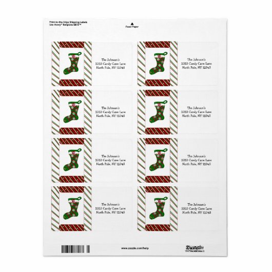 Kandijrietstrips en kerststouwen etiket (Full Sheet)