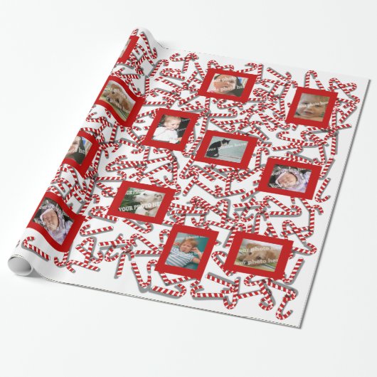 Kandijsnoeren kerstpapier Aangepast fotopapier voo Cadeaupapier (Uitgerold)