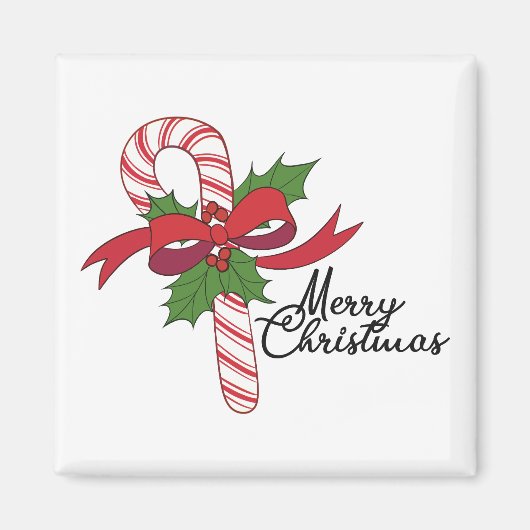 Kandijsuikerriet voor kerst magneet (Voorkant)