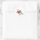 Kandijsuikerriet voor kerst ronde sticker (Tas)