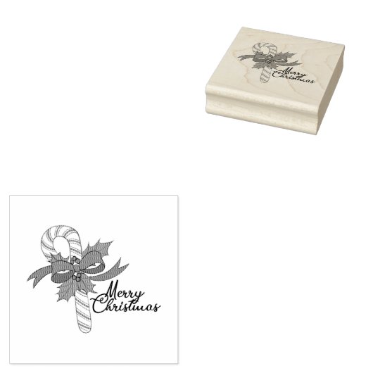 Kandijsuikerriet voor kerst rubberstempel (Gestempeld)