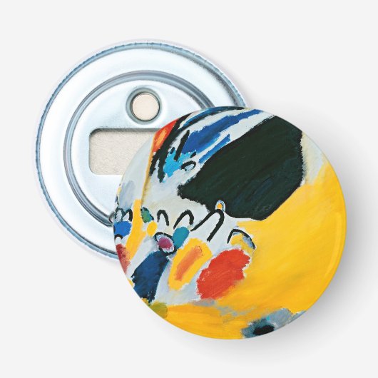 Kandinski Impressie III Concert Abstract Schilderi Button Flesopener (Voorkant)