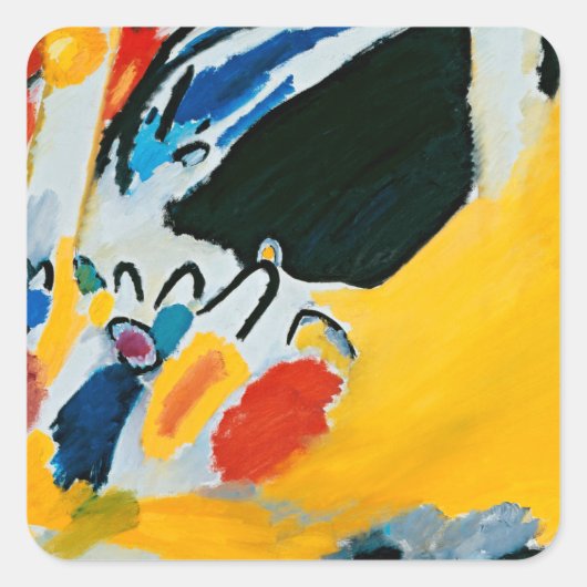 Kandinski Impressie III Concert Abstract Schilderi Vierkante Sticker (Voorkant)