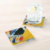 Kandinski Impression III Concert Abstract schilder Glazen Onderzetter (Schuin)