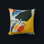 Kandinski Impression III Concert Abstract schilder Kussen<br><div class="desc">Dit abstracte schilderij is van Wassily Kandinsky, Impression III Concert, 1911. Het is een abstracte indruk van een nacht bij een pianonconcert, met vormen van de zwarte piano bovenaan, en de menigte onderaan.</div>