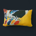 Kandinski Impression III Concert Abstract schilder Kussen<br><div class="desc">Dit abstracte schilderij is van Wassily Kandinsky, Impression III Concert, 1911. Het is een abstracte indruk van een nacht bij een pianonconcert, met vormen van de zwarte piano bovenaan, en de menigte onderaan.</div>