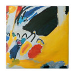 Kandinski Impression III Concert Abstract schilder Tegeltje<br><div class="desc">Dit abstracte schilderij is van Wassily Kandinsky,  Impression III Concert,  1911. Het is een abstracte indruk van een nacht bij een pianonconcert,  met vormen van de zwarte piano bovenaan,  en de menigte onderaan.</div>
