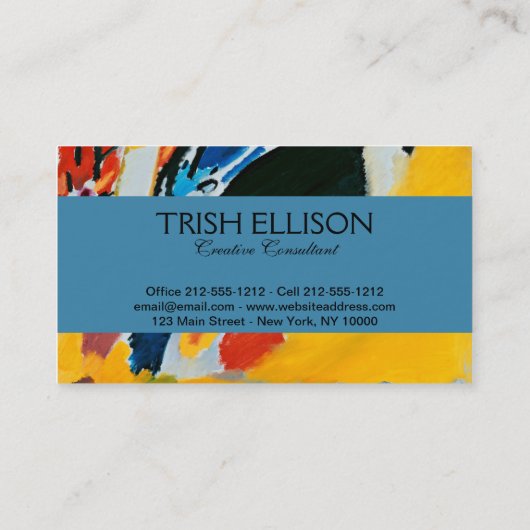 Kandinski Impression III Concert Abstract schilder Visitekaartje (Achterkant)