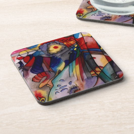 Kandinsky 1913 Abstract schilderen Drankjes Onderzetter (Linkerzijde)