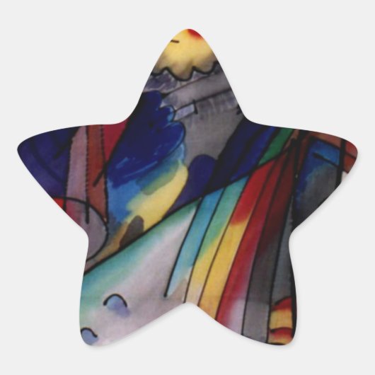 Kandinsky 1913 Abstract schilderen Ster Sticker (Voorkant)