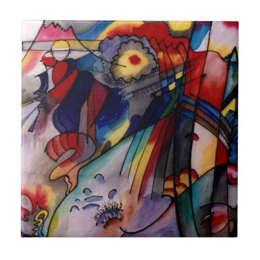 Kandinsky 1913 Abstract schilderen Tegeltje (Voorkant)